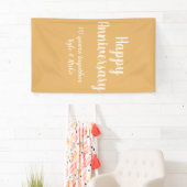 Gelukkig jubileum goud wit 10 jaar naam datum spandoek (Insitu)