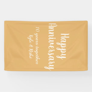 Gelukkig jubileum goud wit 10 jaar naam datum spandoek