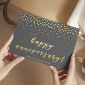 Gelukkig jubileum - Gouden Schrift & Confetti Briefkaart