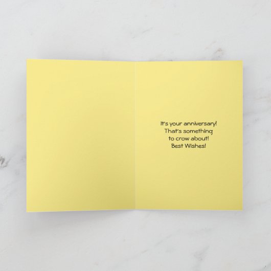 Gelukkig jubileum Haan en Hen Rode Veren Kaart (Binnen)