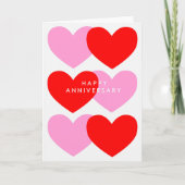 Gelukkig jubileum harten kaart (Voorkant)
