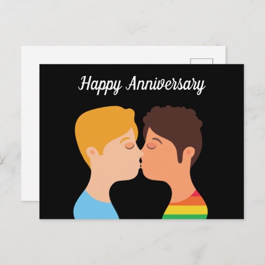 Gelukkig jubileum Homoparet Romantisch LGBTQ Briefkaart (Voorkant / Achterkant)