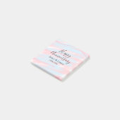 Gelukkig jubileum huwelijksnaam datum jaar pastel post-it® notes (Schuin)