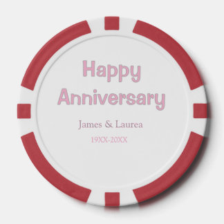 Gelukkig jubileum huwelijksnaam datum jaar roze gr poker chips