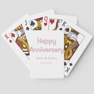 Gelukkig jubileum huwelijksnaam datum jaar roze gr pokerkaarten