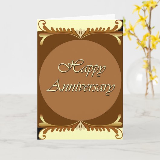 Gelukkig Jubileum Kaart (Gele Bloem)