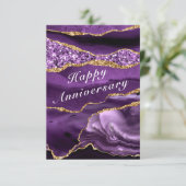 Gelukkig Jubileum Kaart Paars Violet Agate God (Staand voorkant)