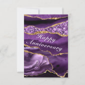 Gelukkig Jubileum Kaart Paars Violet Agate God (Achterkant)