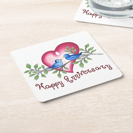 Gelukkig Jubileum Kartonnen Onderzetters (Schuin)