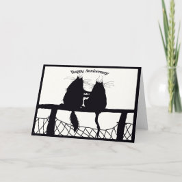 gelukkig Jubileum, kattenpaar Kaart