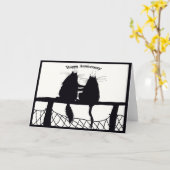 gelukkig Jubileum, kattenpaar Kaart (Gele Bloem)