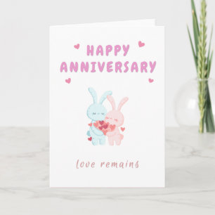 Gelukkig jubileum Konijn verliefd kaart