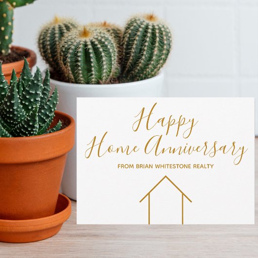 Gelukkig Jubileum Makelaarsonderneming Goud Kaart