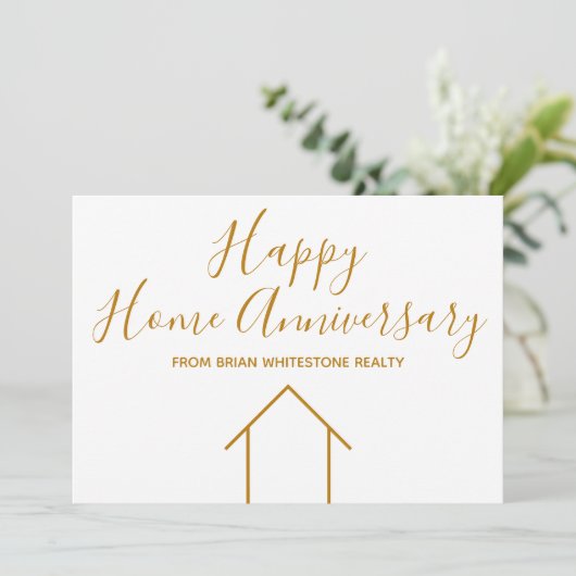 Gelukkig Jubileum Maklerbedrijf Goud Kaart (Staand voorkant)