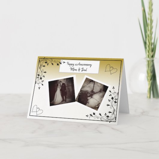 Gelukkig Jubileum Mam en Pap Fotokaart Kaart (Voorkant)