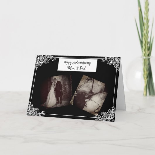 Gelukkig Jubileum Mam en Pap Fotokaart Kaart (Voorkant)