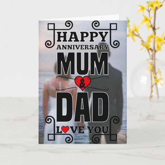 Gelukkig Jubileum Mam & Pap Kaart (Gele Bloem)