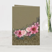 Gelukkig Jubileum Mam Pap Rood Roze op StoneDamask Kaart (Achterkant)