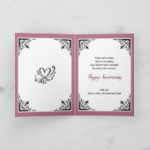 Gelukkig Jubileum Mam Papa Rood Roze Rozen op Dama Kaart (Binnen)