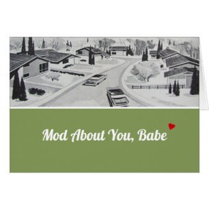 Gelukkig Jubileum Man Mid-Century Modern