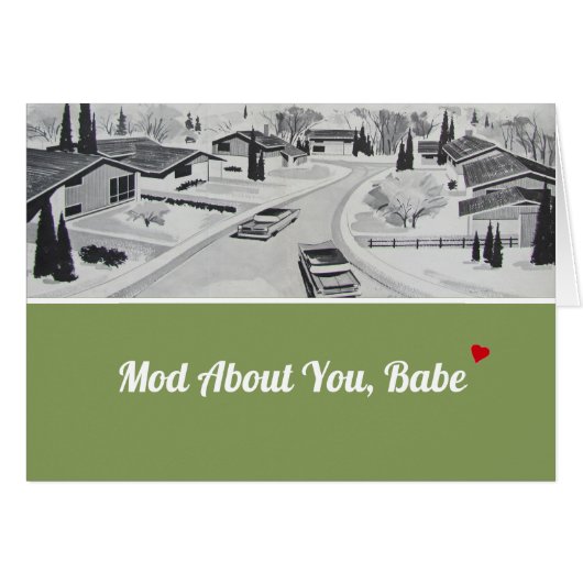 Gelukkig Jubileum Man Mid-Century Modern (Voorkant Horizontaal)