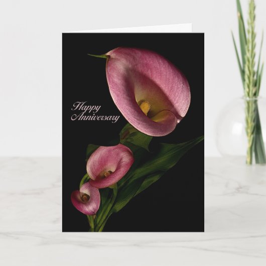 Gelukkig Jubileum met de Roze Calla Kaart van de (Voorkant)
