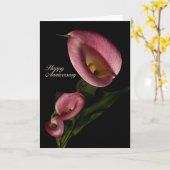 Gelukkig Jubileum met de Roze Calla Kaart van de (Gele Bloem)
