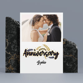 Gelukkig jubileum met fotokaart bedankkaart