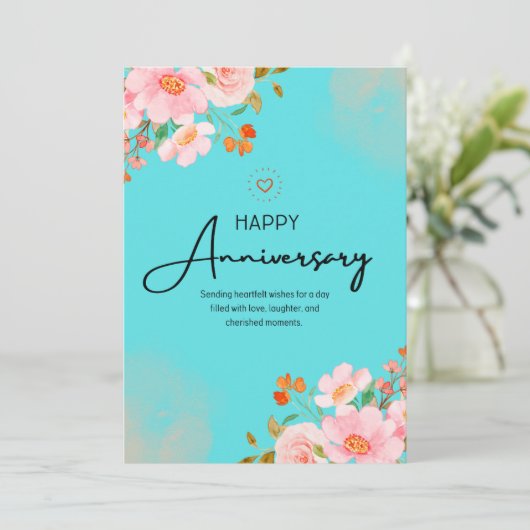 Gelukkig jubileum, met hartelijke wensen kaart (Staand voorkant)