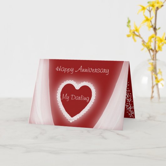 Gelukkig jubileum mijn liefste romantische rode ha kaart (Gele Bloem)