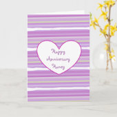 Gelukkig Jubileum Mooie Paarse Aquarel Kaart (Gele Bloem)