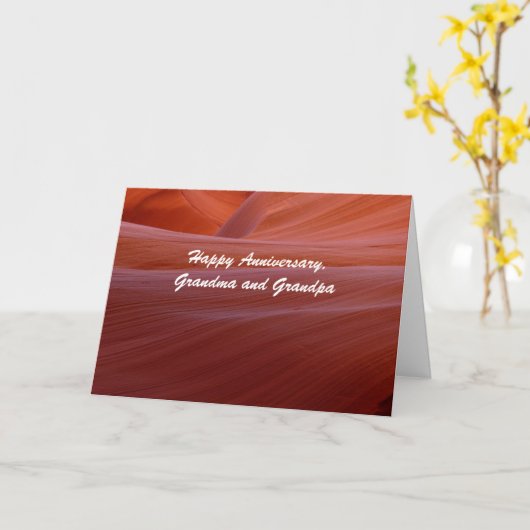 Gelukkig jubileum Oma en Opa Canyon Swirl Kaart (Gele Bloem)