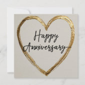 "Gelukkig jubileum"-ontwerp met gouden hart (Voorkant)