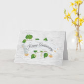 Gelukkig Jubileum op berkenboomrol Kaart (Gele Bloem)