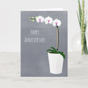 Gelukkig Jubileum   Orchideeën   Flowers Note Kaar Notitiekaartje