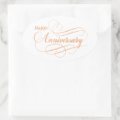 Gelukkig Jubileum Ovale Sticker (Tas)