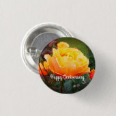 Gelukkig Jubileum over het Roos #2 van het Gezicht Ronde Button 3,2 Cm (Voorkant /achterkant)