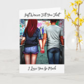 Gelukkig Jubileum Paar Holding Handen Kaart (Gele Bloem)