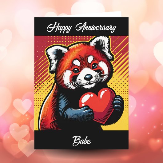 Gelukkig Jubileum | Pop Art Red Panda Kaart