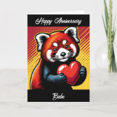 Gelukkig Jubileum | Pop Art Red Panda Kaart (Voorkant)