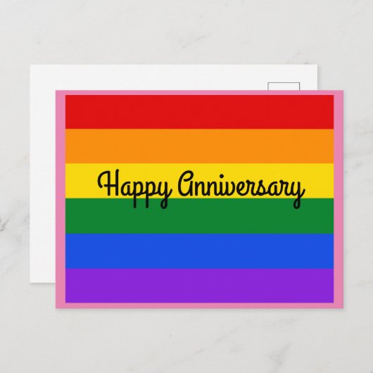 Gelukkig jubileum Regenboog #1 Ansichtkaart Briefkaart (Voorkant / Achterkant)