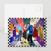 Gelukkig jubileum | Retro nostalgische jaren 50 Briefkaart (Voorkant / Achterkant)