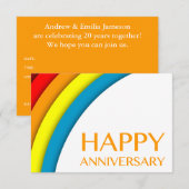 gelukkig jubileum (retro regenboog) kaart (Voorkant / Achterkant)