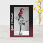 Gelukkig jubileum Rode Rozen Monochroom Sjabloon (Gele Bloem)
