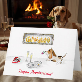 Gelukkig jubileum romantische honden hond kaart