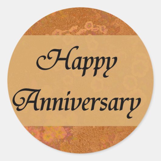 Gelukkig Jubileum Ronde Sticker (Voorkant)