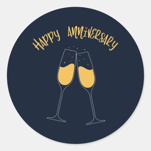 Gelukkig Jubileum Ronde Sticker (Voorkant)