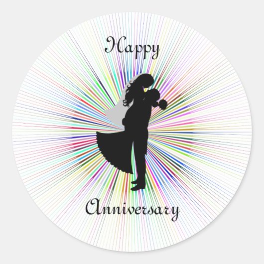 Gelukkig jubileum ronde sticker (Voorkant)