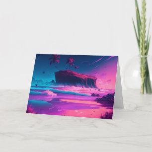 Gelukkig jubileum    Roze oceaan golven Kaart