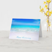 Gelukkig jubileum Sandy Beach Bruiloft Kaart (Gele Bloem)